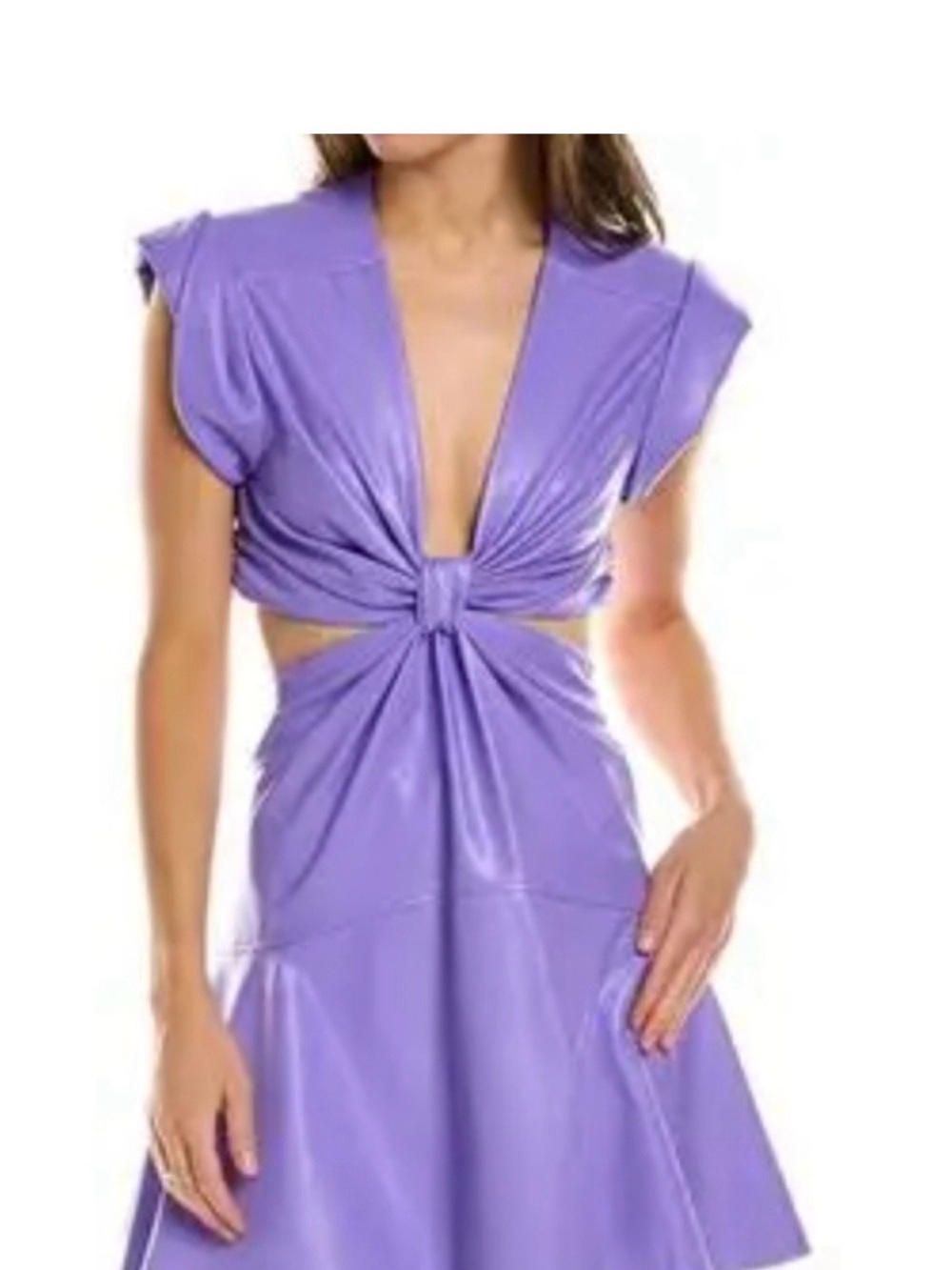 A.L.C. Lavender Twist-Front Mini Dress